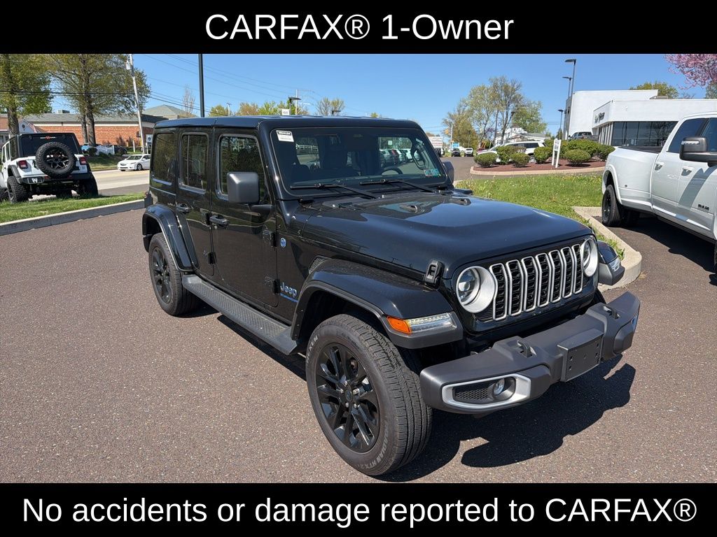 Certified 2025 Jeep Wrangler 4xe Sahara 4XE with VIN 1C4RJXP68SW583747 for sale in Souderton, PA
