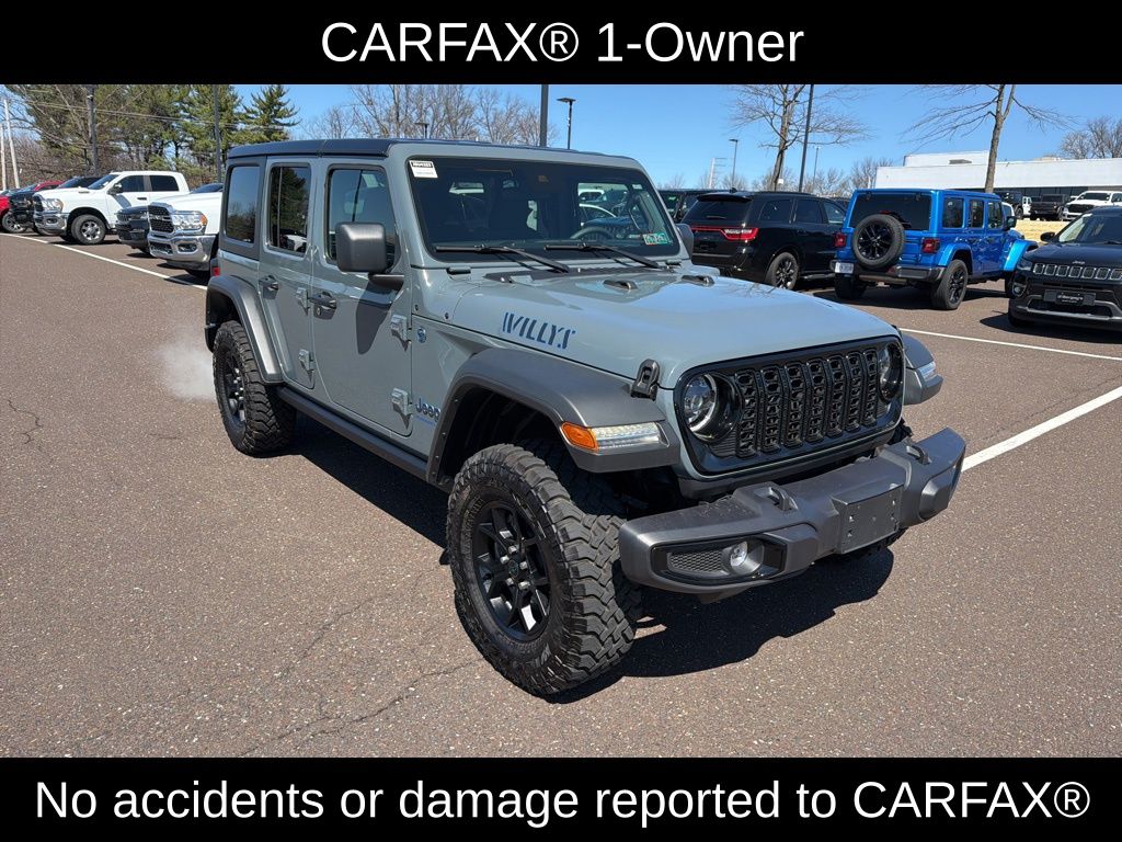 Certified 2025 Jeep Wrangler 4xe Willys 4XE with VIN 1C4RJXN63SW579849 for sale in Souderton, PA