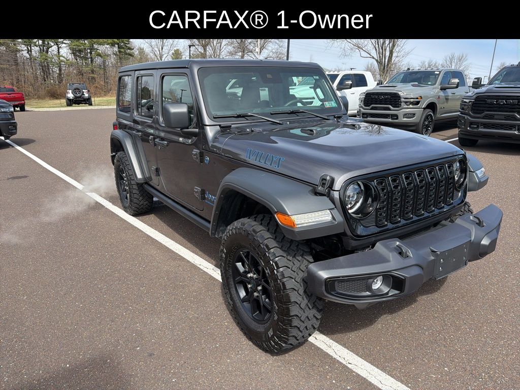 Certified 2025 Jeep Wrangler 4xe Willys 4XE with VIN 1C4RJXN6XSW579914 for sale in Souderton, PA