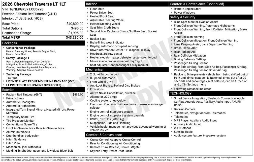 2026 Chevrolet Traverse LT - Photo 27
