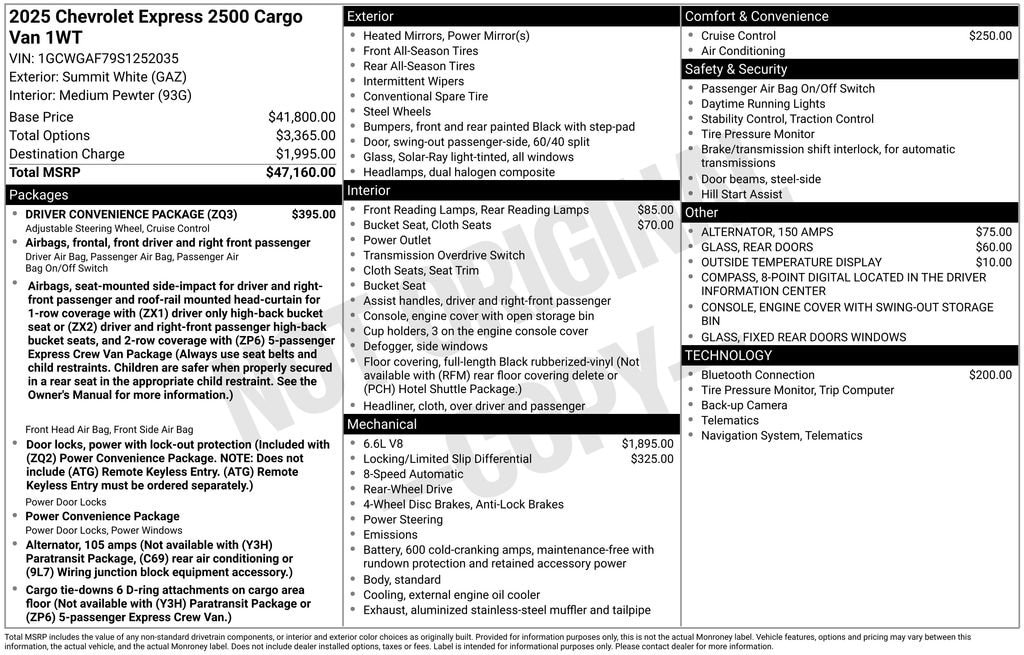 2025 Chevrolet Express Cargo Work Van - Photo 21
