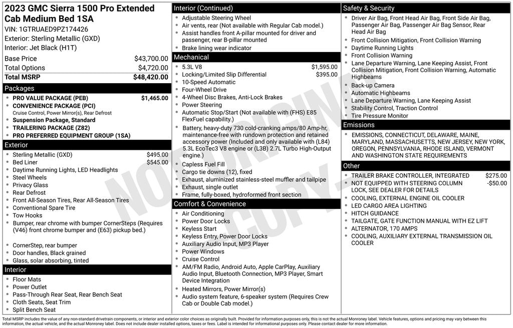 Certified 2023 GMC Sierra 1500 Pro Truck