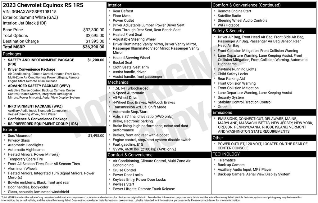 Used 2023 Chevrolet Equinox RS SUV