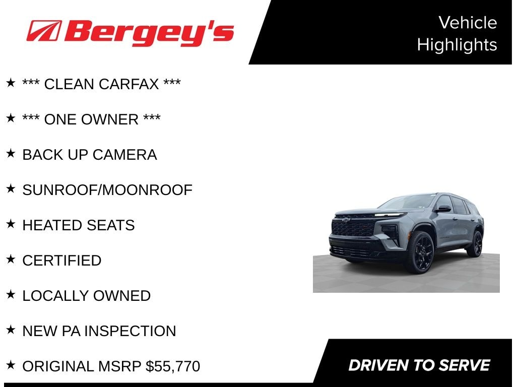 Certified 2024 Chevrolet Traverse RS SUV