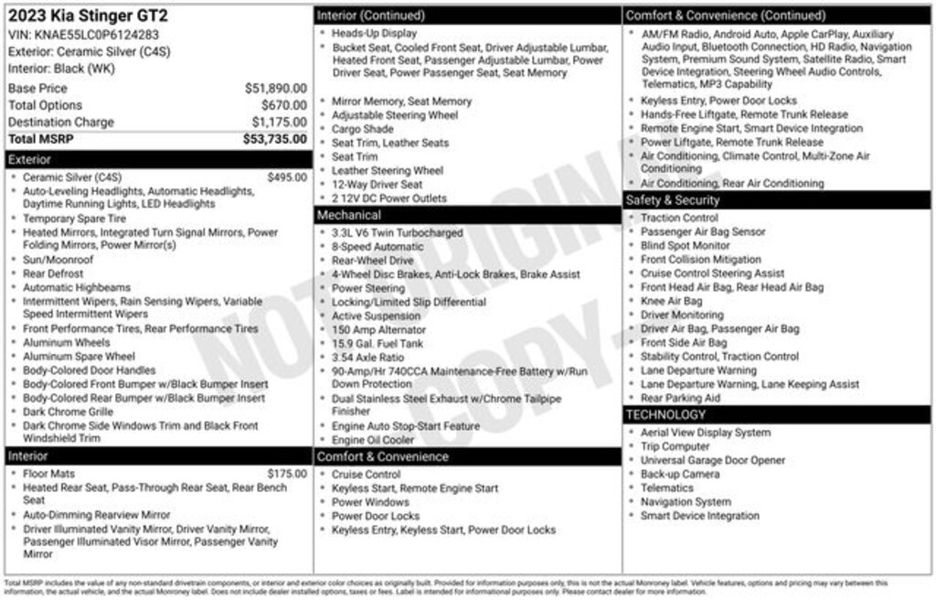 Used 2023 Kia Stinger GT2 Sedan