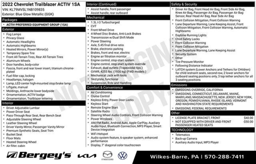 Used 2022 Chevrolet Trailblazer Activ SUV