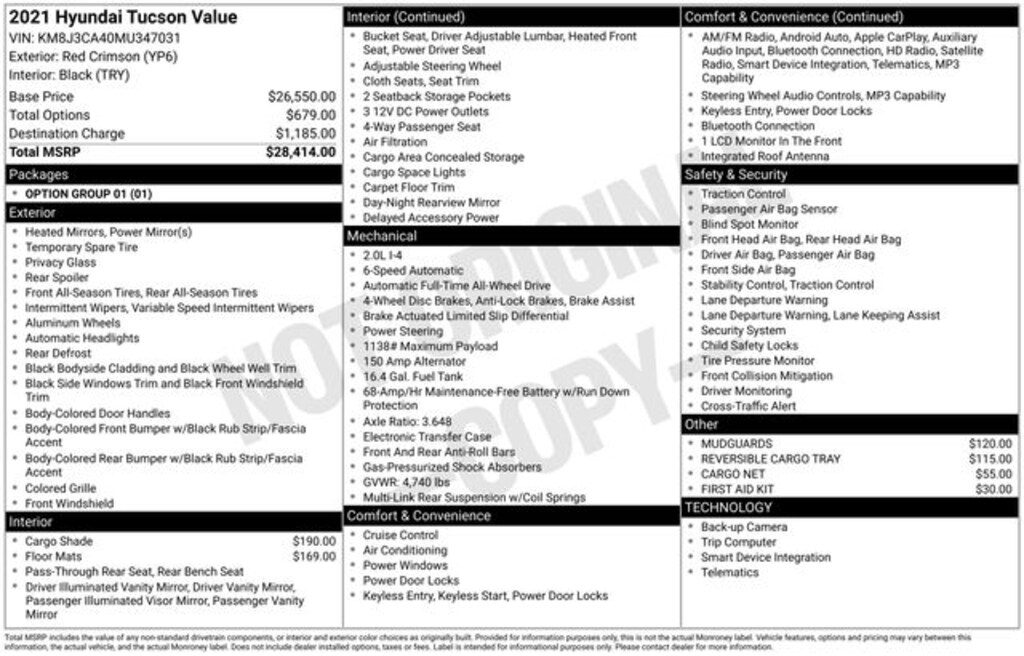 Used 2021 Hyundai Tucson Value SUV