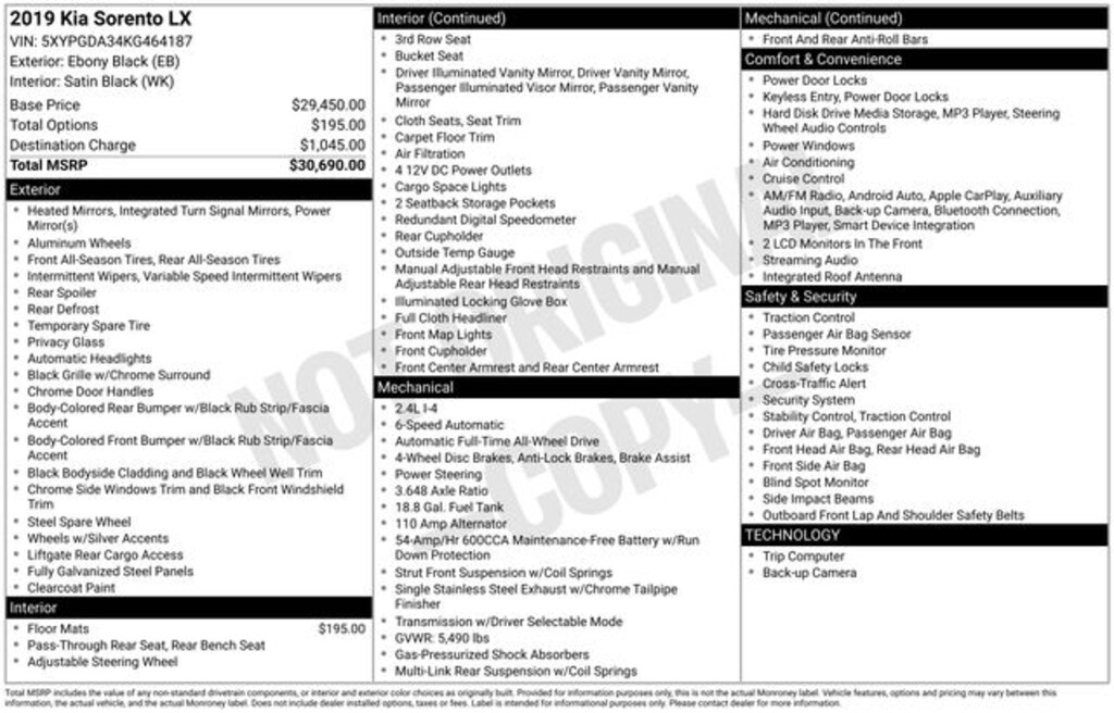 Used 2019 Kia Sorento LX SUV