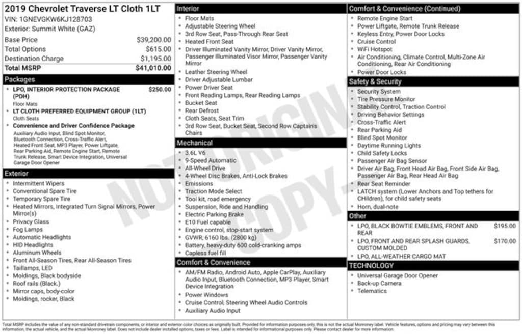 Used 2019 Chevrolet Traverse LT SUV