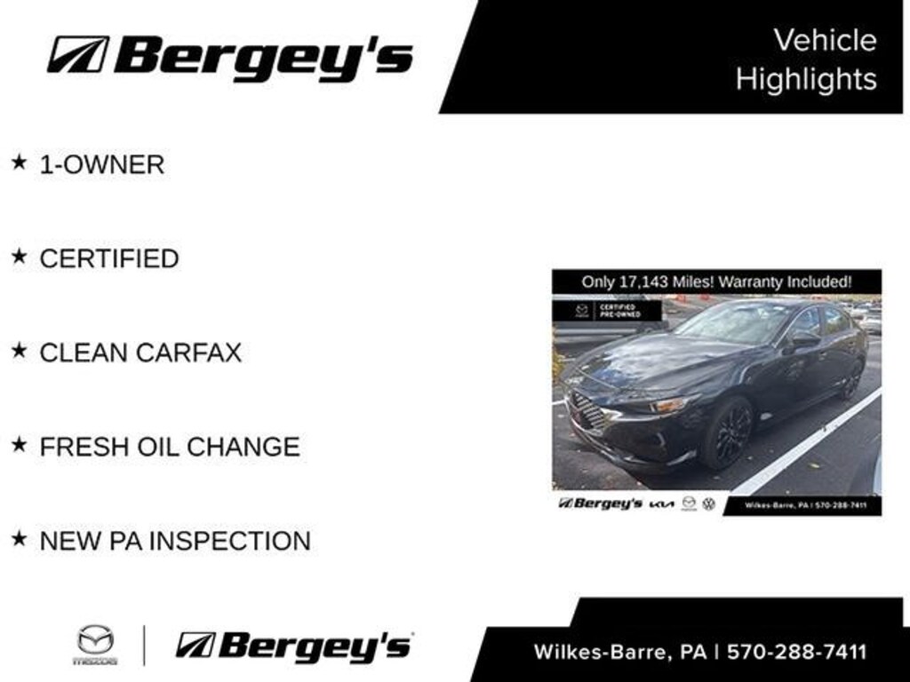 Certified 2025 Mazda Mazda3 2.5 S Select Sport Sedan