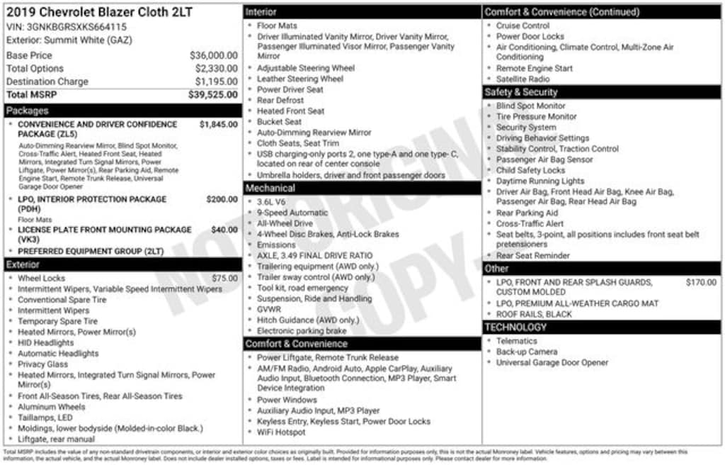 Used 2019 Chevrolet Blazer Base SUV