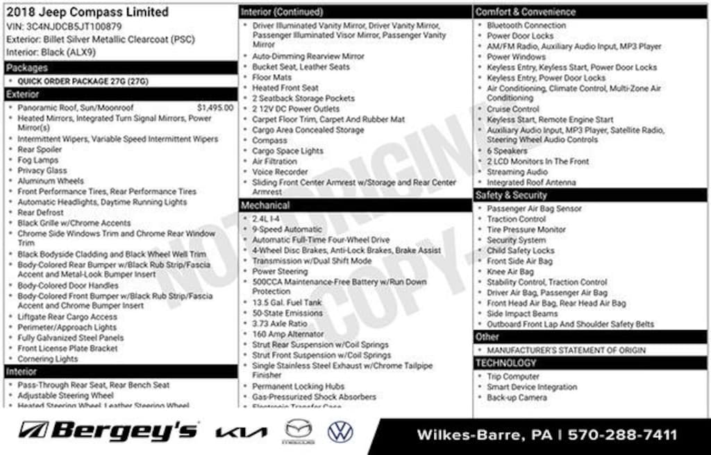 Used 2018 Jeep Compass Limited 4x4 SUV