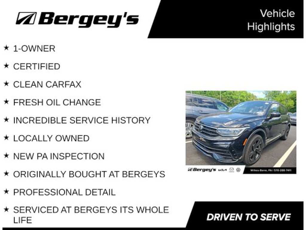 Certified 2024 Volkswagen Tiguan 2.0T SE R-Line Black SUV