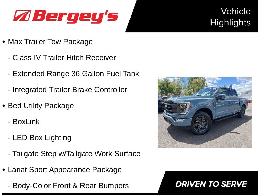 Certified 2023 Ford F-150 Lariat Sport 3.5L with a Moonroof Truck SuperCrew Cab