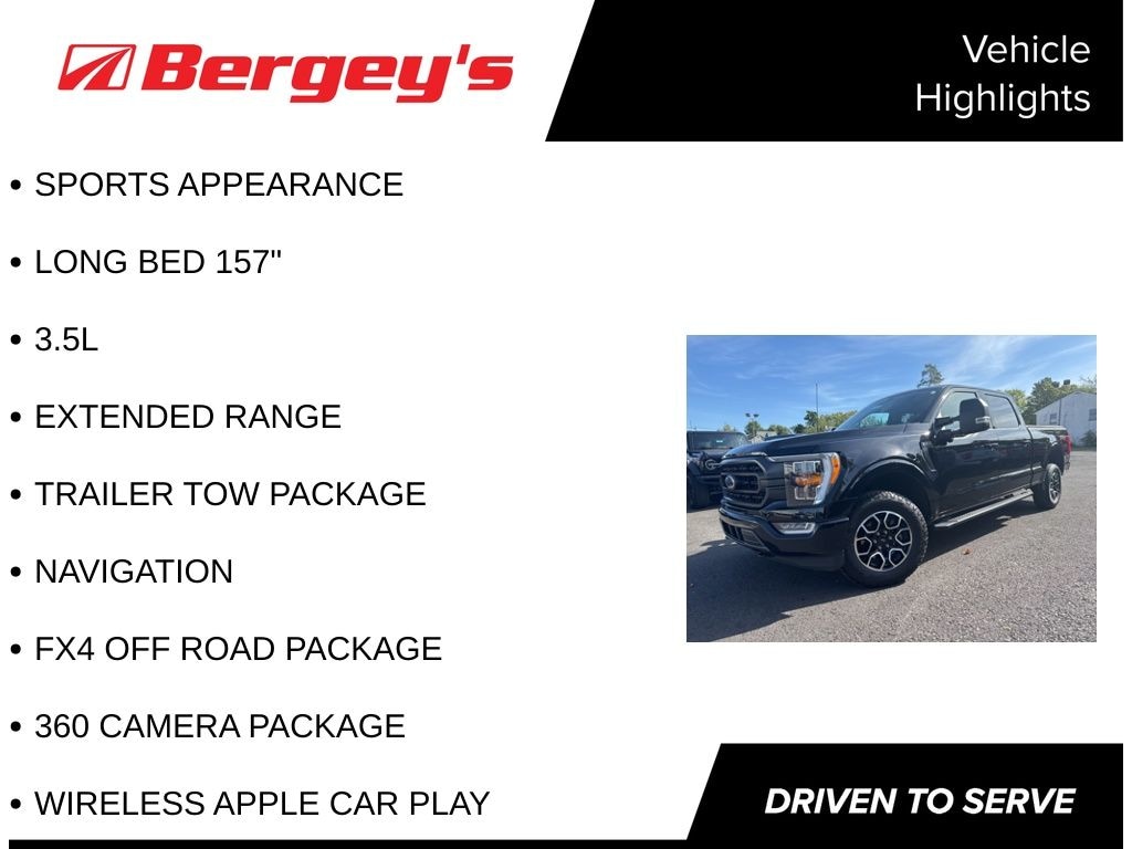 Certified 2022 Ford F-150 XLT -3.5L, Long Bed, Sports Appearance, FX4,Traier Tow Truck SuperCrew Cab