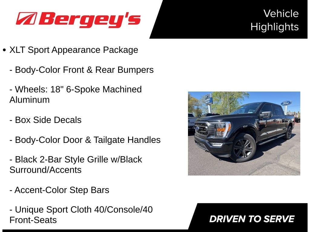 Certified 2023 Ford F-150 XLT Sport 2.7L with a Moonroof Truck SuperCrew Cab
