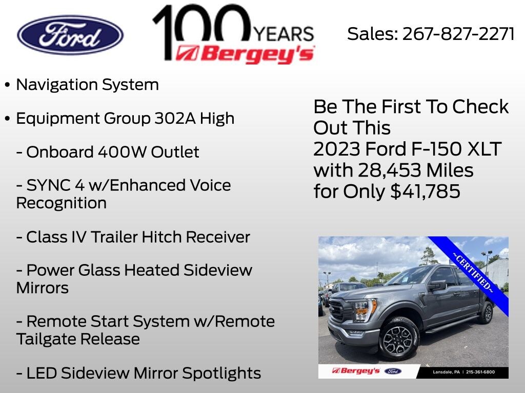 Used 2023 Ford F-150 XLT -2.7L, Sports Appearance, Interior Work Surface Truck SuperCrew Cab