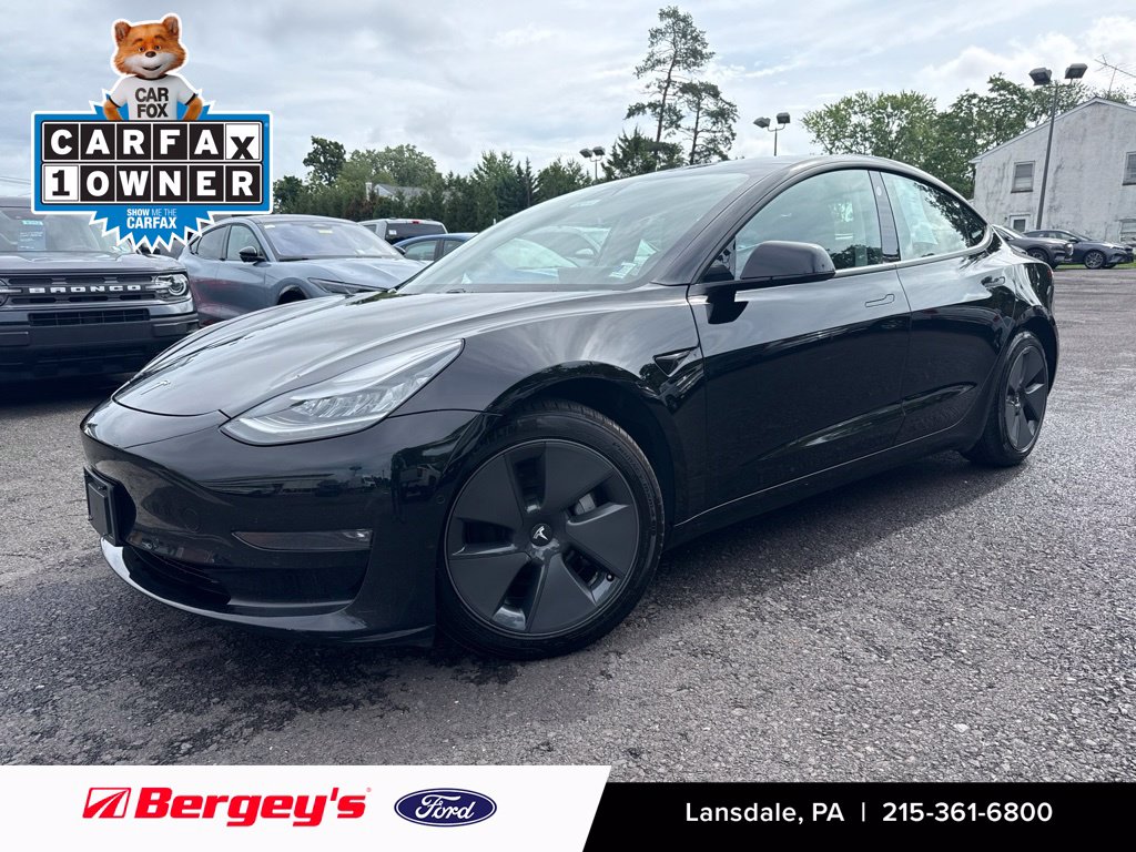 Used 2021 Tesla Model 3 Base with VIN 5YJ3E1EB4MF858755 for sale in Lansdale, PA