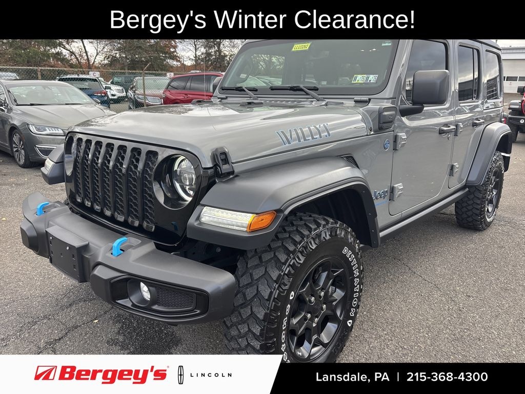Used 2023 Jeep Wrangler Unlimited 4xe 2.0L 4WD Willys Sky Top w/ Cold Weather & Convenience Pkg SUV
