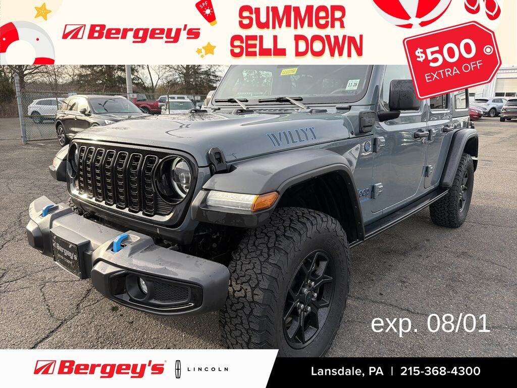 Used 2024 Jeep Wrangler Unlimited 4xe 2.0L 4WD Willys Hardtop w/ Convenience & Tech Pkg SUV