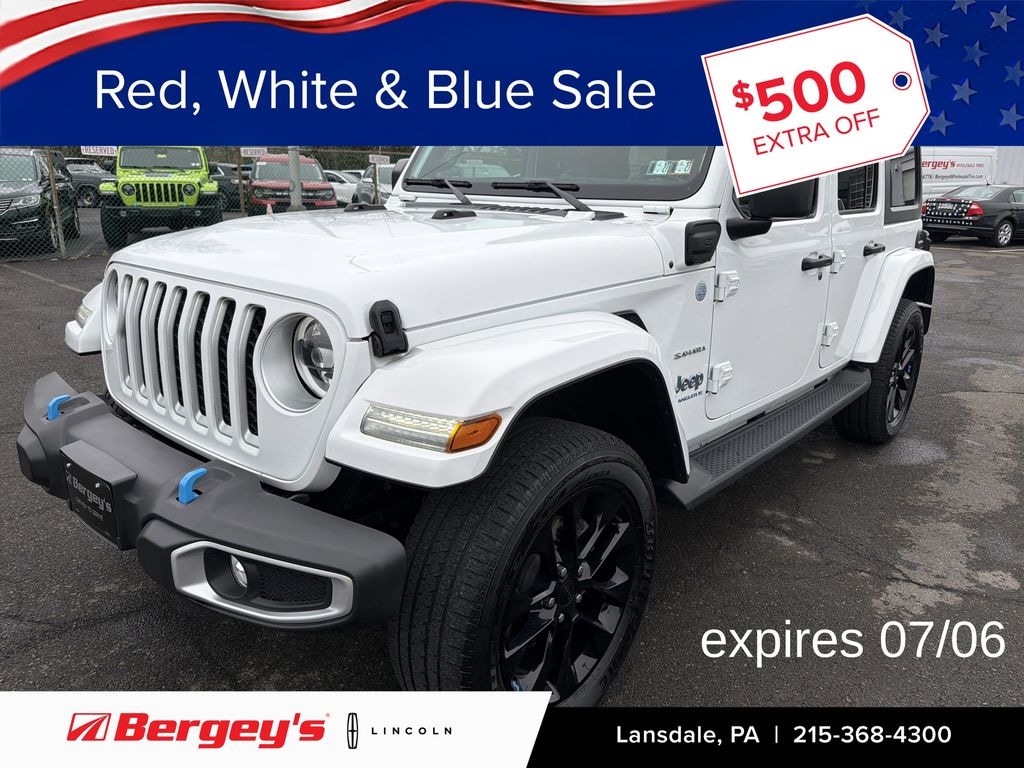 Used 2023 Jeep Wrangler Unlimited 4xe 2.0L 4WD Sahara Hard Top w/ Cold Weather Pkg SUV