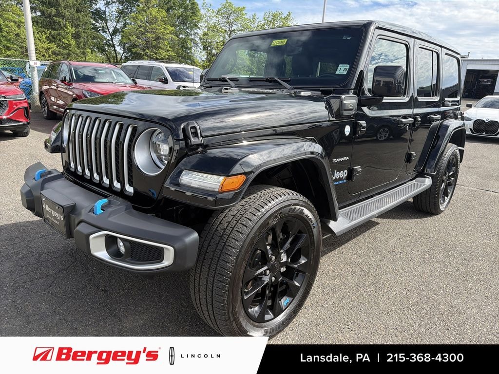 Used 2023 Jeep Wrangler Unlimited 4xe 2.0L 4WD Sahara Sky Top w/ Cold Weather Pkg SUV