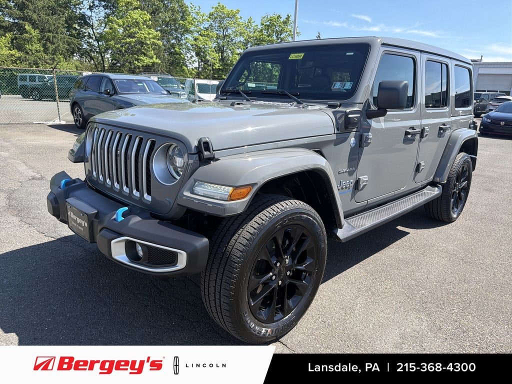 Used 2023 Jeep Wrangler Unlimited 4xe 2.0L 4WD Sahara Sky Top w/ Cold Weather & Trailer Tow Pkg SUV