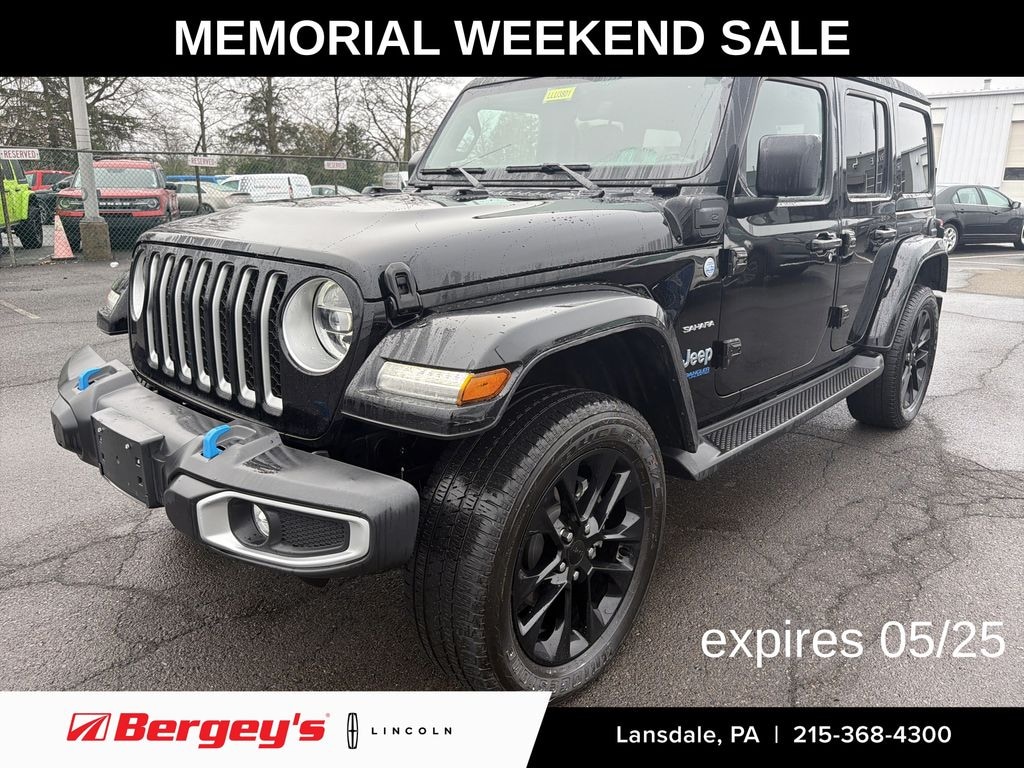 Used 2022 Jeep Wrangler Unlimited 4xe 2.0L 4WD Sahara Sky Top w/ Cold Weather & Trailer Tow Pkg SUV