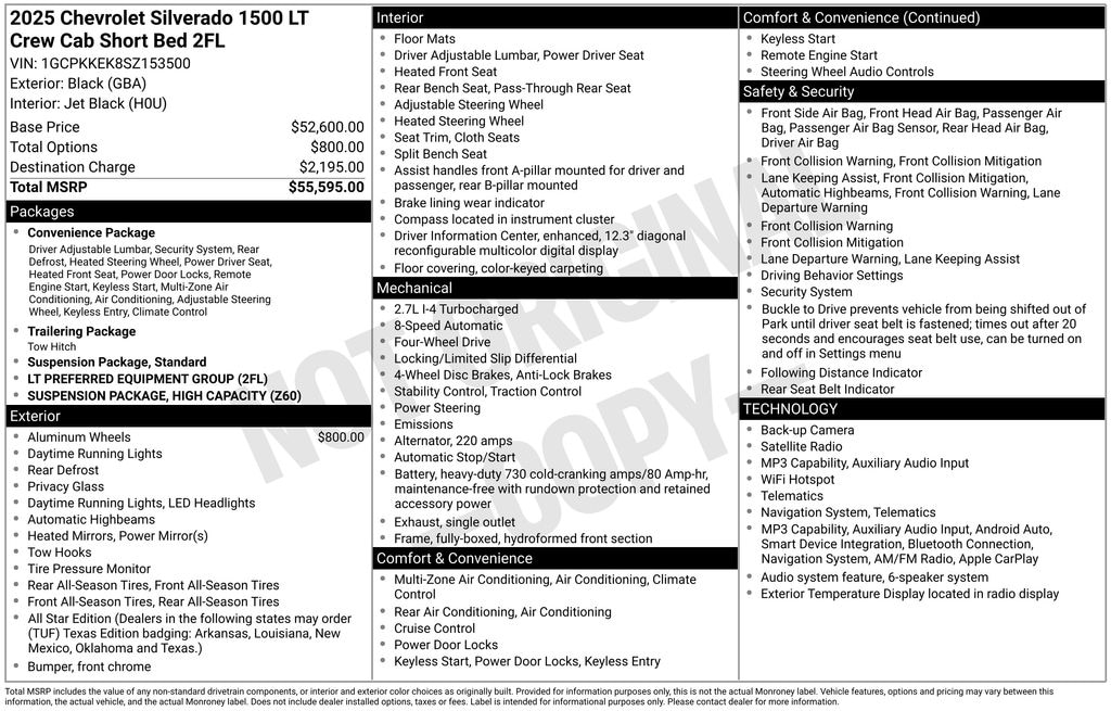 Used 2025 Chevrolet Silverado 1500 2.7T 4WD LT Crew Cab TurboMax w/ Convenience & Trailering Pkg Truck