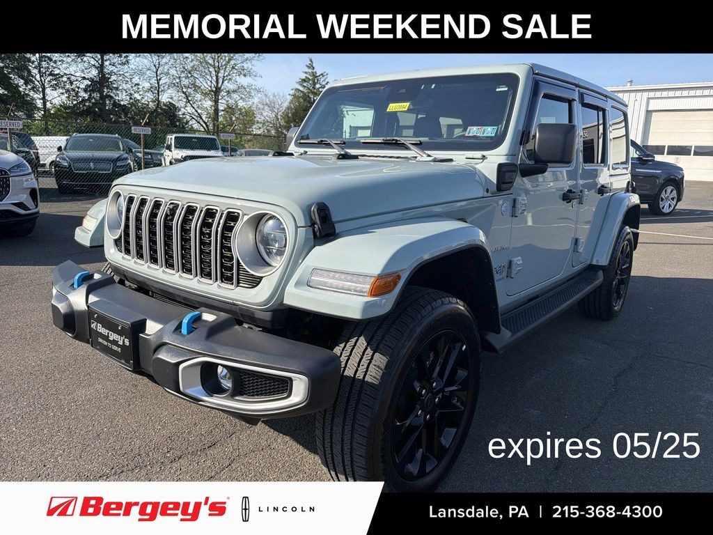 Used 2024 Jeep Wrangler Unlimited 4xe 2.0L 4WD Sahara Hard Top w/ Technology Pkg SUV