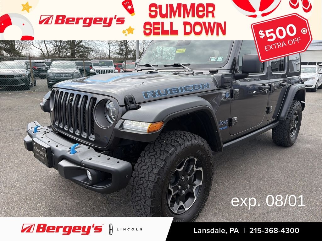 Used 2022 Jeep Wrangler Unlimited 4xe 2.0L 4WD Rubicon Soft Top w/ Advanced Safety & Cold Weather Pkg SUV