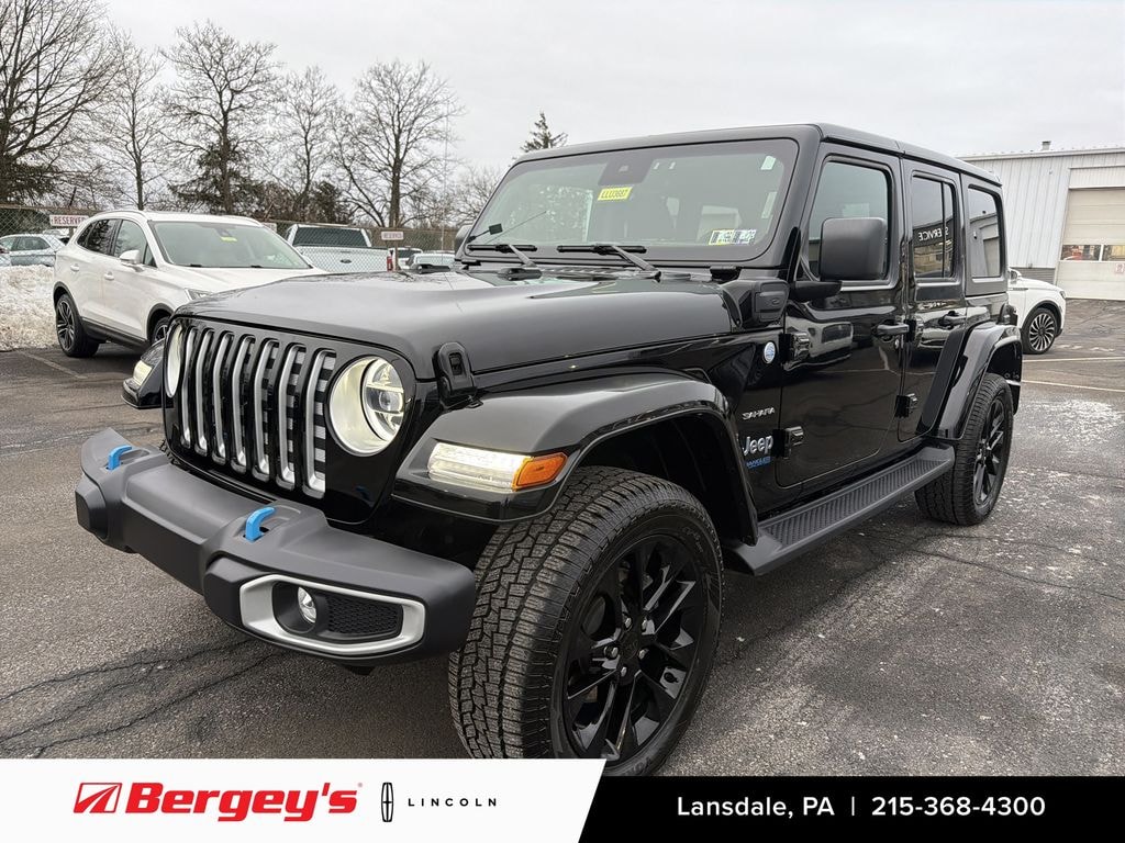 Used 2022 Jeep Wrangler Unlimited 4xe 2.0L 4WD Sahara Hard Top w/ Cold Weather & Advanced Safety Pkg SUV