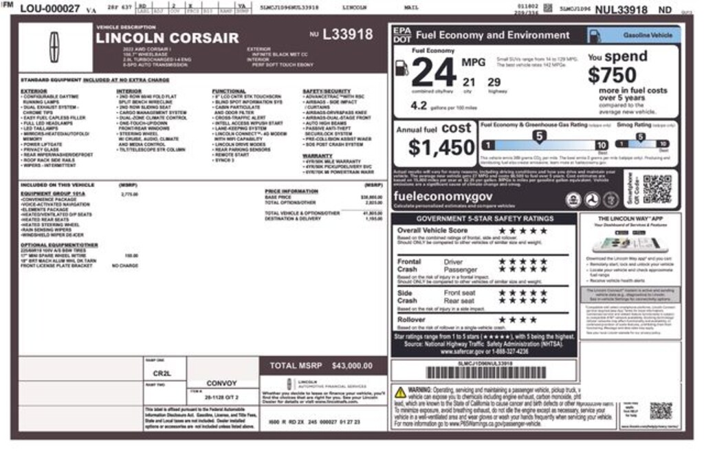 Used 2022 Lincoln Corsair Standard SUV