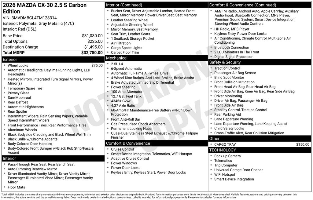 2026 Mazda CX-30 Carbon Edition - Photo 31