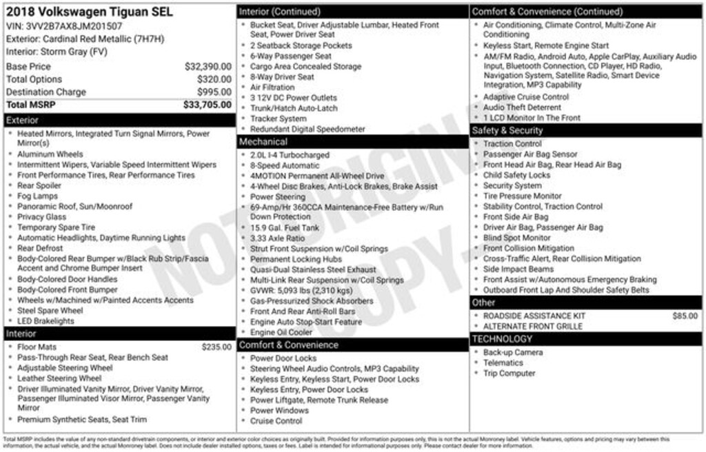 Used 2018 Volkswagen Tiguan 2.0T SEL 4MOTION SUV