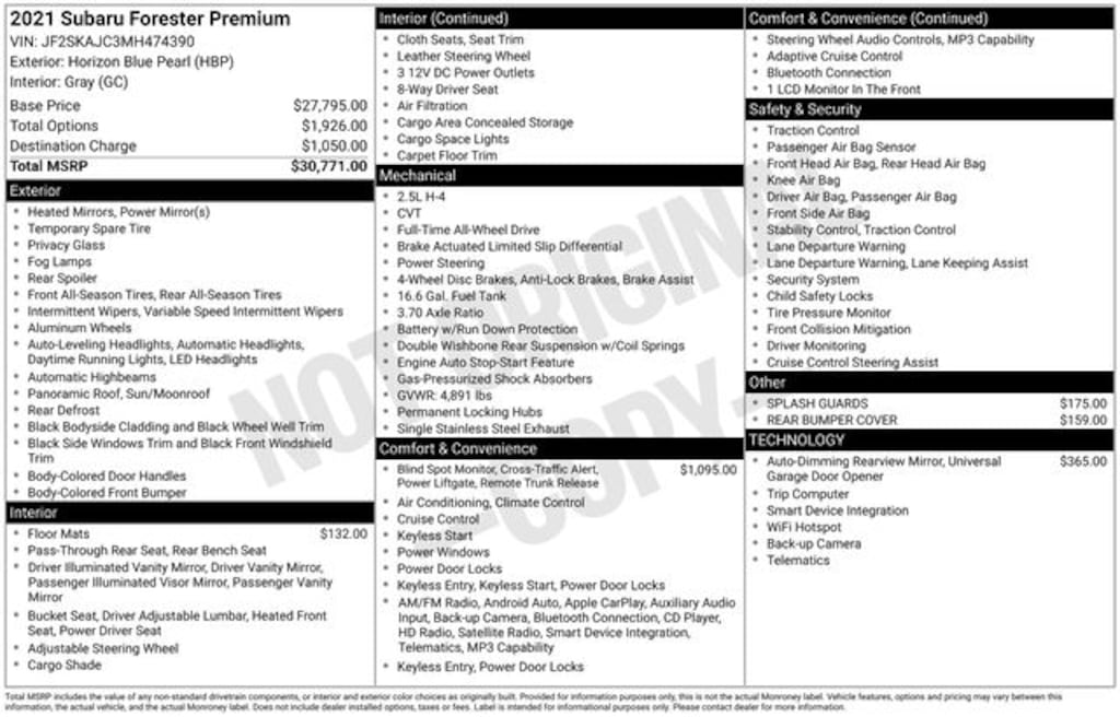 Used 2021 Subaru Forester Premium SUV