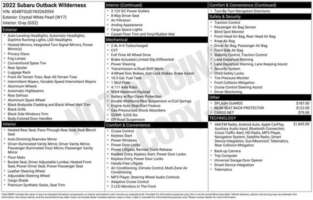Used 2022 Subaru Outback Wilderness SUV