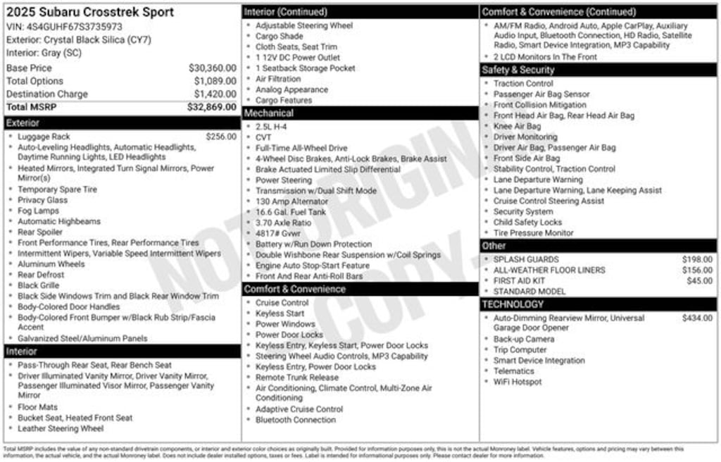 Certified 2025 Subaru Crosstrek Sport SUV