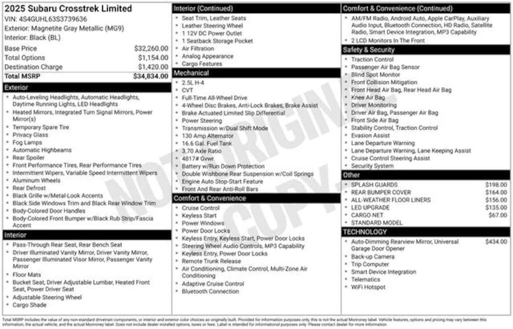 Certified 2025 Subaru Crosstrek Limited SUV