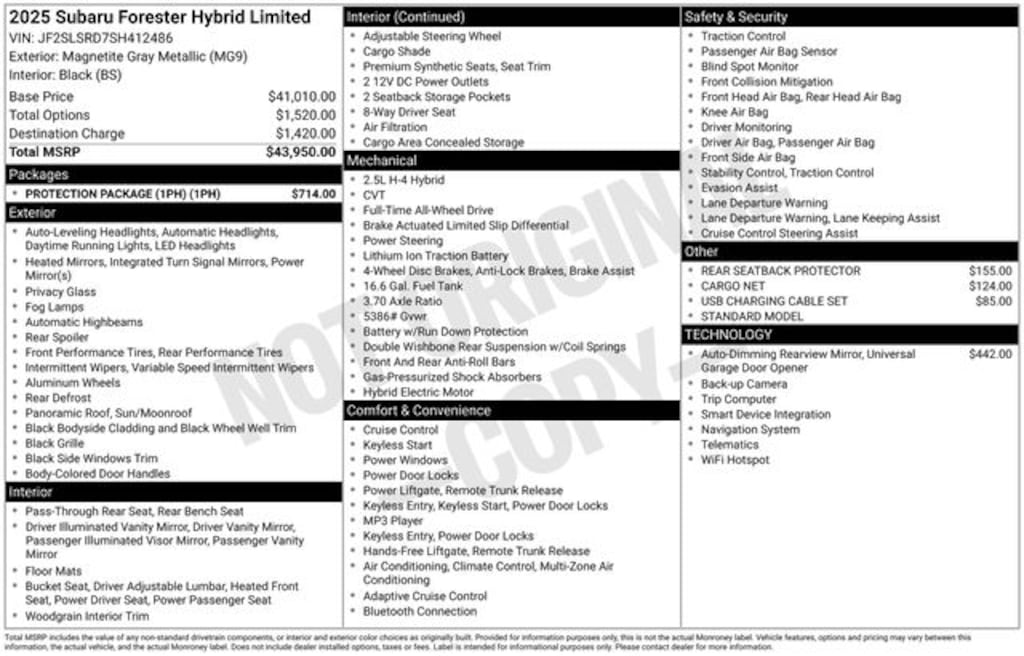 Used 2025 Subaru Forester Hybrid Limited SUV