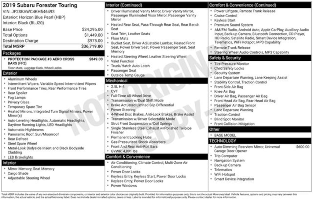 Used 2019 Subaru Forester Touring SUV