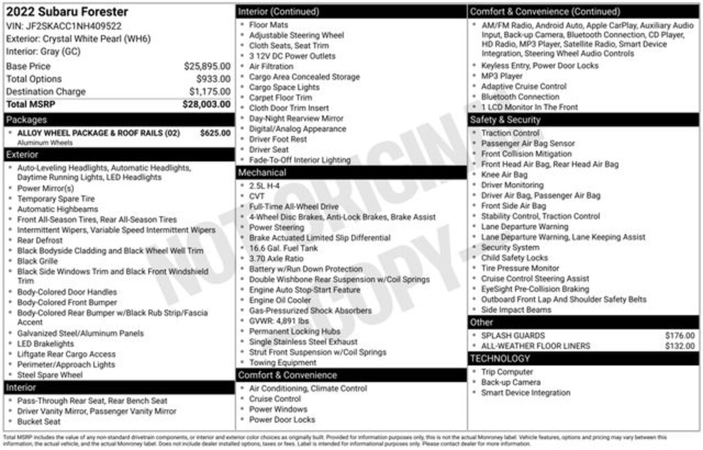 Used 2022 Subaru Forester Base SUV