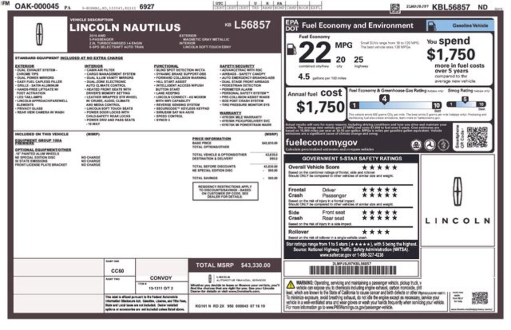 Used 2019 Lincoln Nautilus Standard SUV