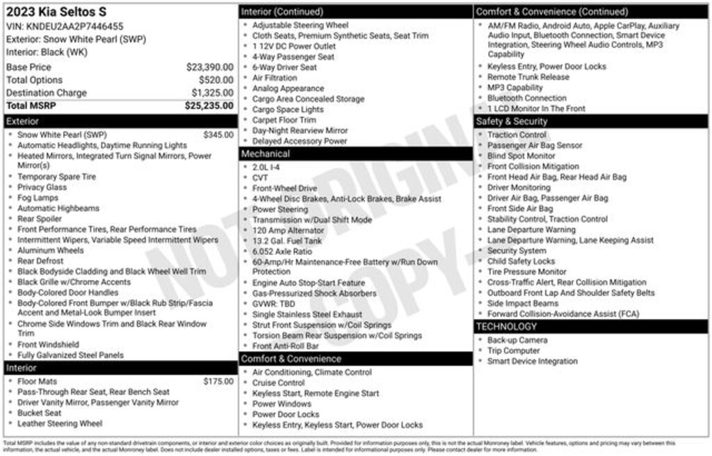 Used 2023 Kia Seltos S SUV