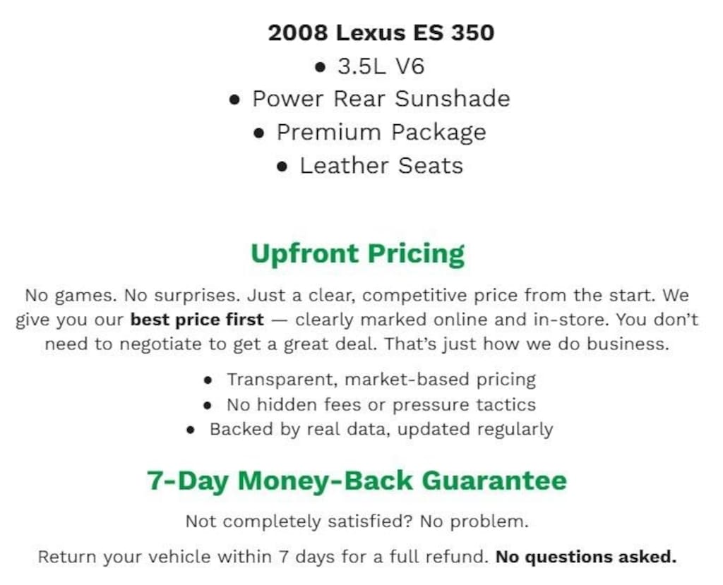 Used 2008 Lexus ES 350 Sedan