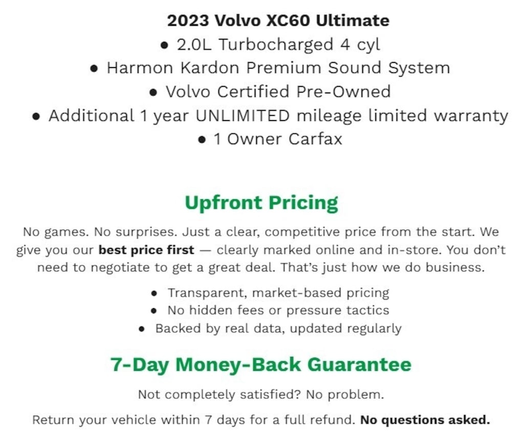Certified 2023 Volvo XC60 B5 AWD Ultimate Dark Theme SUV