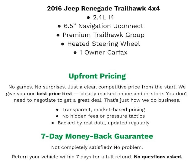 2016 Jeep Renegade 4WD  Trailhawk SUV