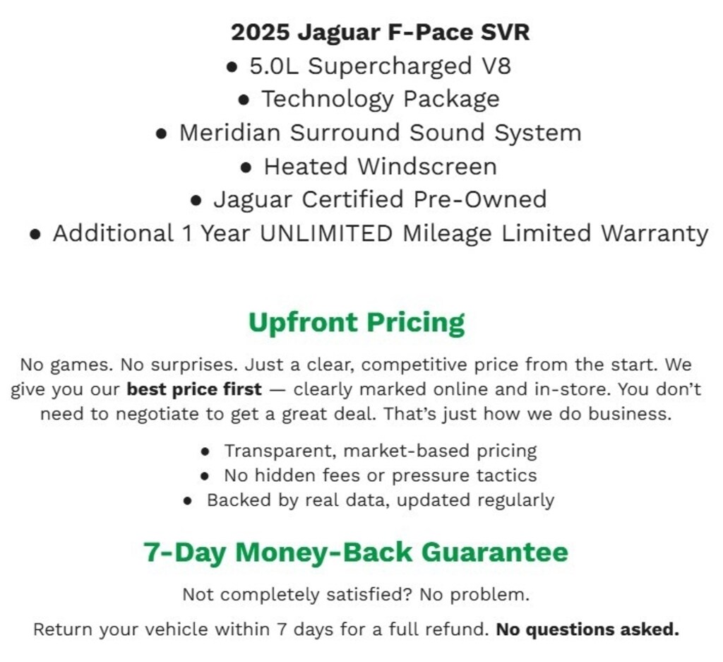 Used 2025 Jaguar F-PACE SVR 575 Edition AWD SUV