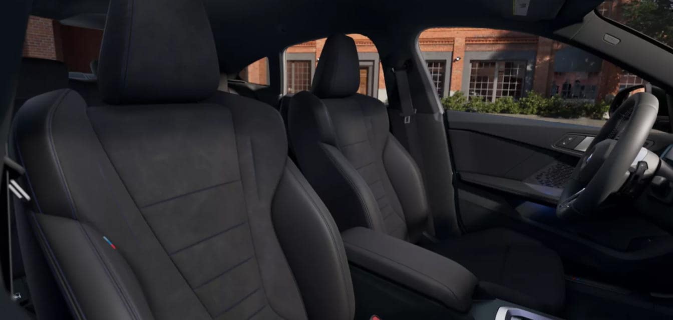 Black driver and passenger seat interior of a 2026 BMW 2 Series Gran Coupe