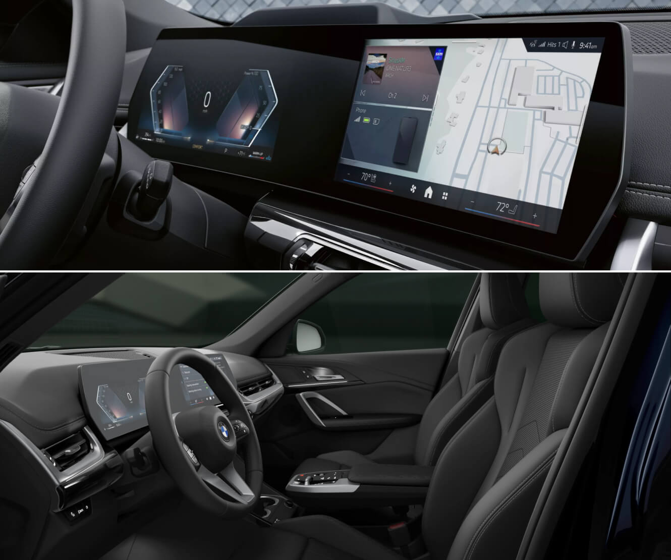 Interior, dashboard, and infotainment in the 2026 BMW X1